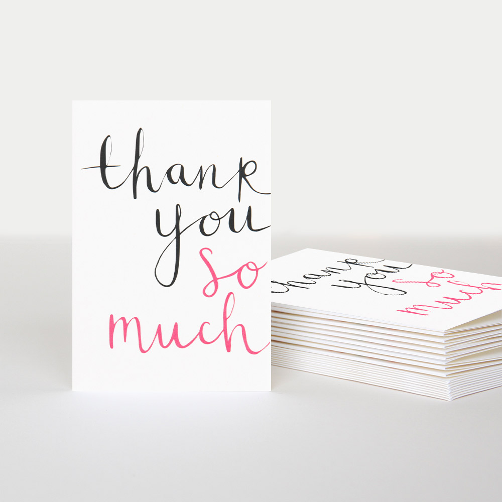 Thank You So Much Cards Pack of 10 By Caroline Gardner